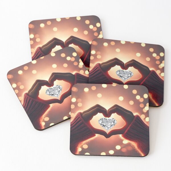 Item preview, Hands Forming Heart with Diamond Sparkle - Romantic Love Design designed and sold by Puretrendsetter.