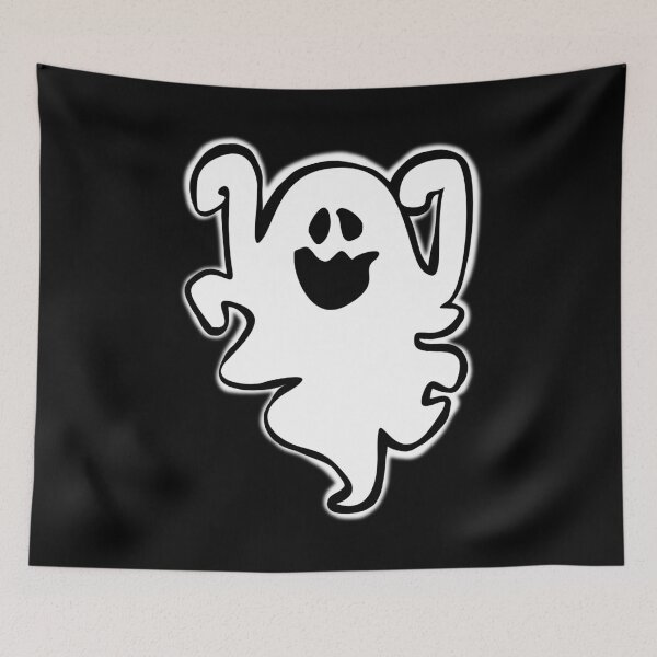 Item preview, Silly White Ghost on Black Background PN 44 designed and sold by SweetiesUnites.