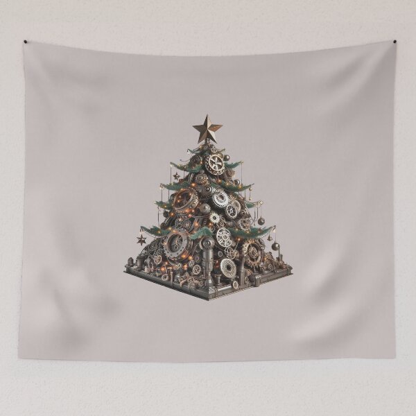 Item preview, Steampunk Christmas Tree Gears Cogs clockwork, Mechanical Engineer Clock designed and sold by TheTimeTaxi.