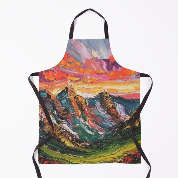 Item preview, Palette knife painting (Vibrant Sunset Over Mountains 1) designed and sold by PattaZone.