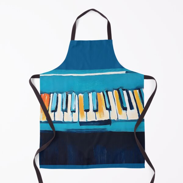 Item preview, Abstract Piano Keyboard Bold Blue Orange and Yellow Hues with Dynamic Brushstrokes AI Generated Art designed and sold by OlfactoART Studio.
