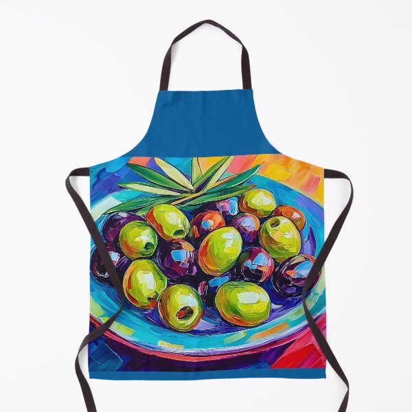 Item preview, Vibrant Assorted Olives Plate Bold Colors and Expressive Composition Digital AI Generated Art designed and sold by OlfactoART Studio.