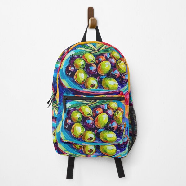 Item preview, Vibrant Assorted Olives Plate Bold Colors and Expressive Composition Digital AI Generated Art designed and sold by OlfactoART Studio.