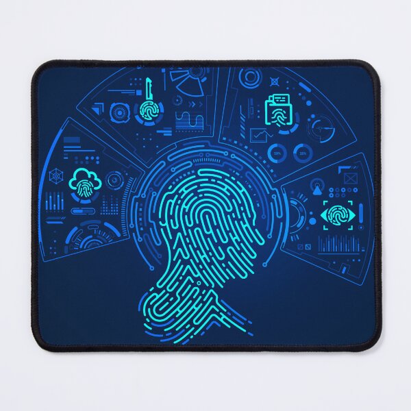 Item preview, biometrics digital forensics man head fingerprint futuristic interface designed and sold by NiamLab.