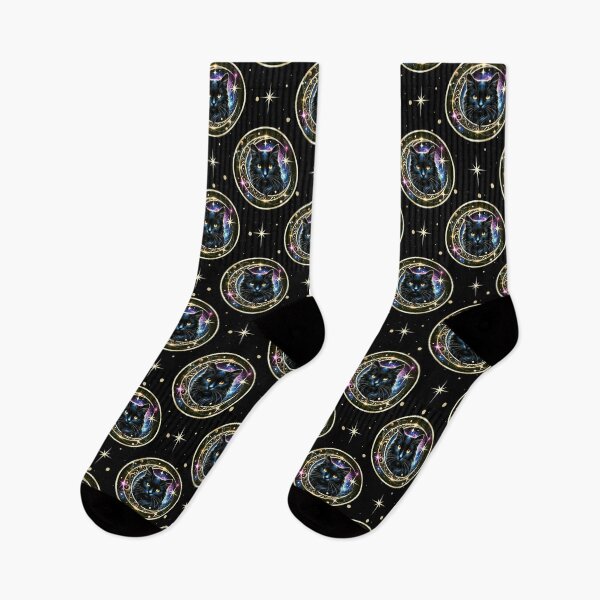 Item preview, Mystical Black Cat Galaxy Design - Space & Magic Inspired Art designed and sold by CritterManiaUK.