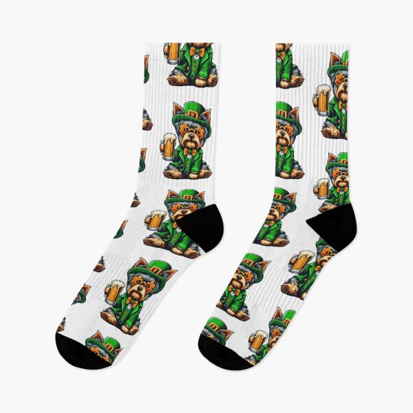 Item preview, Yorkie Dog St Patrick's Day designed and sold by doodIllustrate.