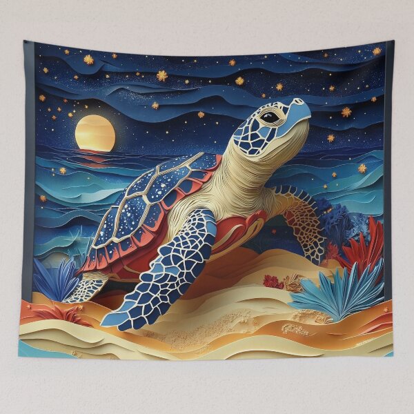 Item preview, 3-dimensional sea turtle print designed and sold by dcrc.