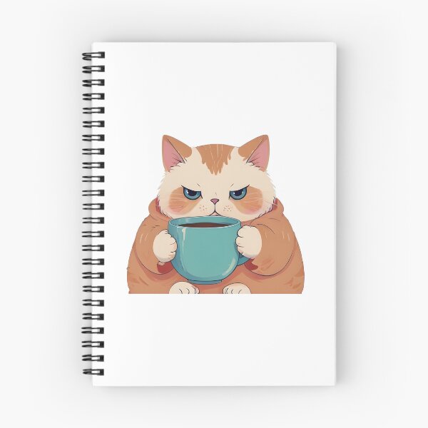 Item preview, A chubby cat holding a coffee mug, kawaii style, pastel colors designed and sold by johndesignwaves.