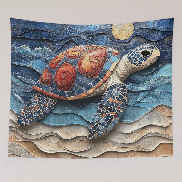 Item preview, 3 dimensional sea turtle print designed and sold by dcrc.
