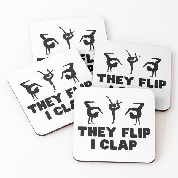 Item preview, They Flip, I Clap Gymnastics Dad Gymnastics Lover designed and sold by DesignDazzles.