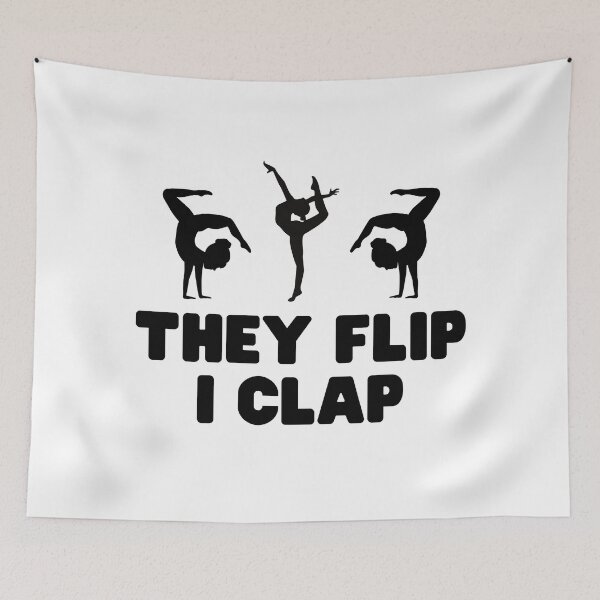 Item preview, They Flip, I Clap Gymnastics Dad Gymnastics Lover designed and sold by DesignDazzles.
