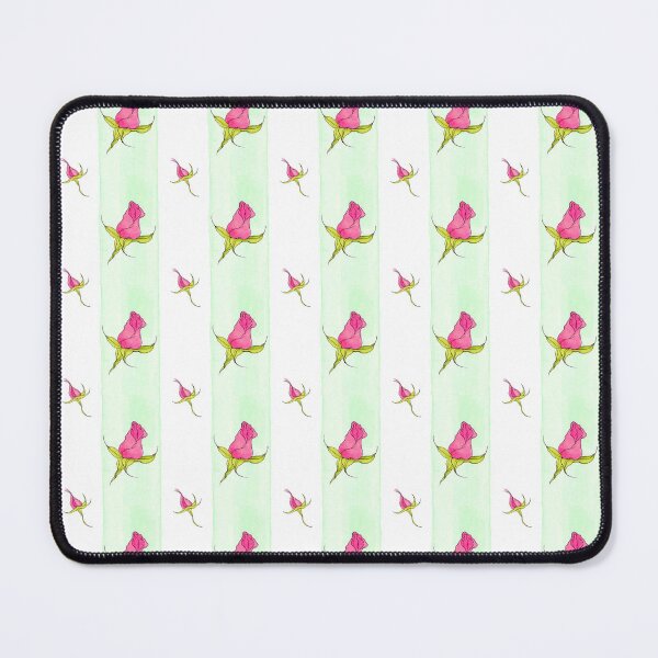 Item preview, Rosebuds and Stripes in Bright Pink designed and sold by magicgardenart.