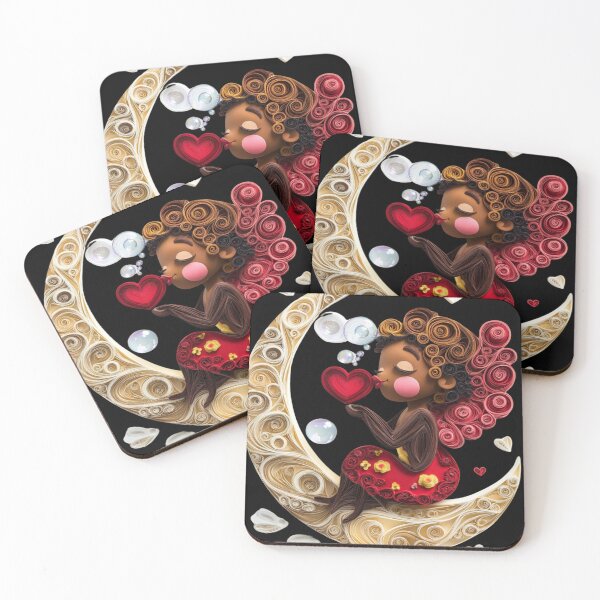 Item preview, African American Cute Cupid Girl designed and sold by PrintsByFrank.