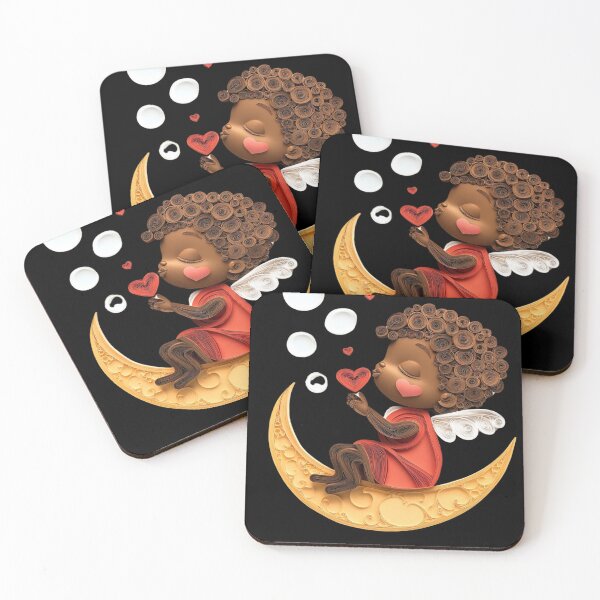 Item preview, African American Cute Cupid Girl designed and sold by PrintsByFrank.