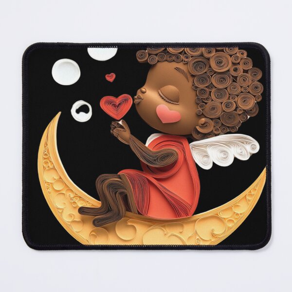 Item preview, African American Cute Cupid Girl designed and sold by PrintsByFrank.