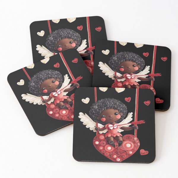 Item preview, African American Cute Cupid Girl designed and sold by PrintsByFrank.