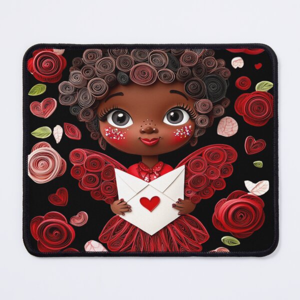 Item preview,  African American Cute Cupid Girl designed and sold by PrintsByFrank.