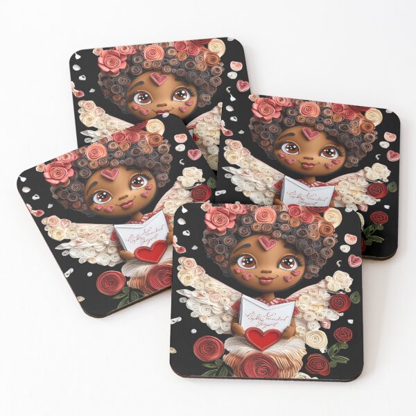 Item preview, African American Cute Cupid Girl designed and sold by PrintsByFrank.