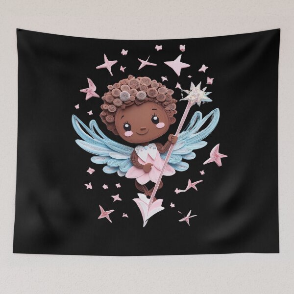 Item preview, African American Cute Cupid Girl designed and sold by PrintsByFrank.