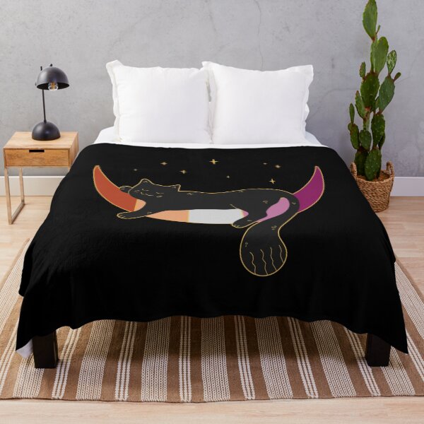 Item preview, Lesbian Cat Moon Space LGBT Gay Pride Flag designed and sold by Clara Hollins.