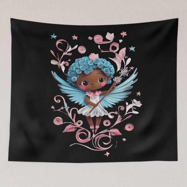 Item preview, African American Cute Cupid Girl designed and sold by PrintsByFrank.