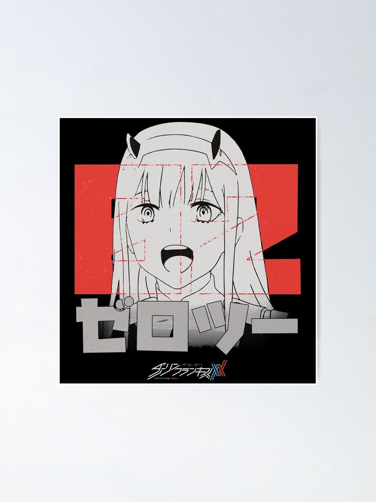 ｚｅｒｏ ｔｗｏ ０２ ゼロツー ｂｌａｃｋ ｖｅｒｓｉｏｎ Poster By Waifu Dope Redbubble