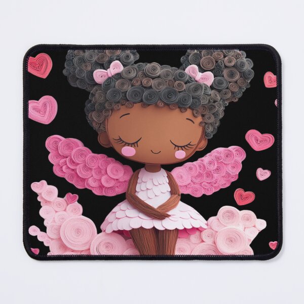 Item preview, African American Cute Cupid Girl designed and sold by PrintsByFrank.
