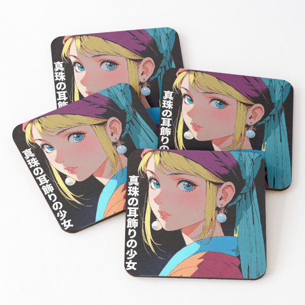 Item preview, Girl with a Pearl Earring Anime Style Design Portrait designed and sold by onlyanimevibes.