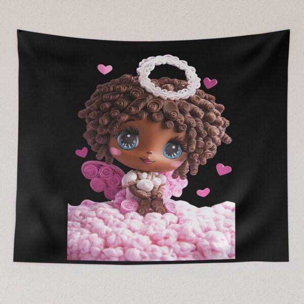 Item preview, African American Cute Cupid Girl designed and sold by PrintsByFrank.