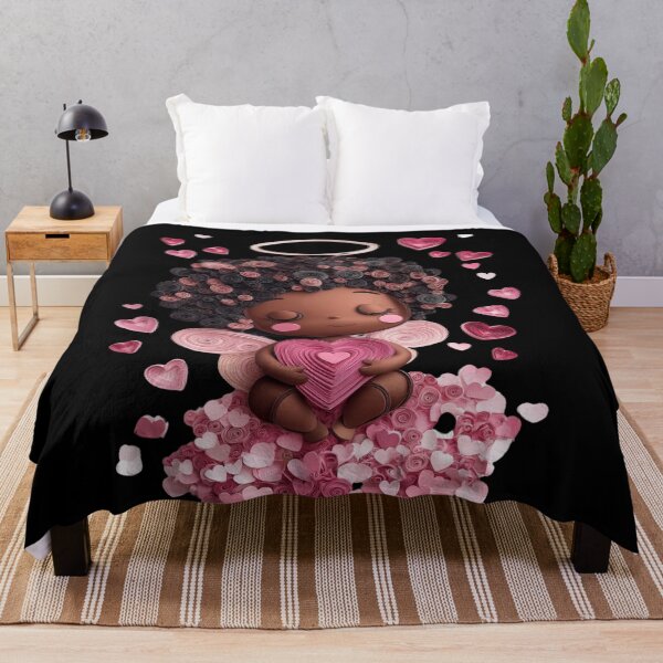 Item preview, African American Cute Cupid Girl designed and sold by PrintsByFrank.
