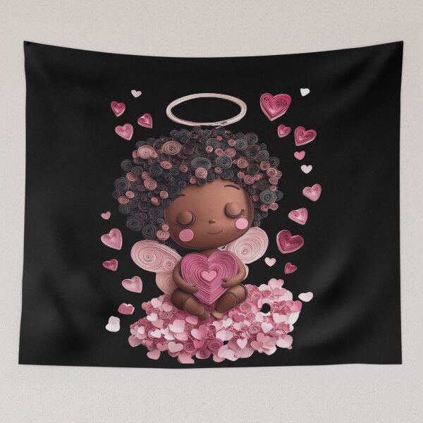 Item preview, African American Cute Cupid Girl designed and sold by PrintsByFrank.