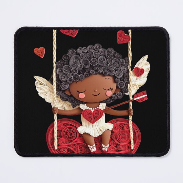 Item preview, African American Cute Cupid Girl designed and sold by PrintsByFrank.