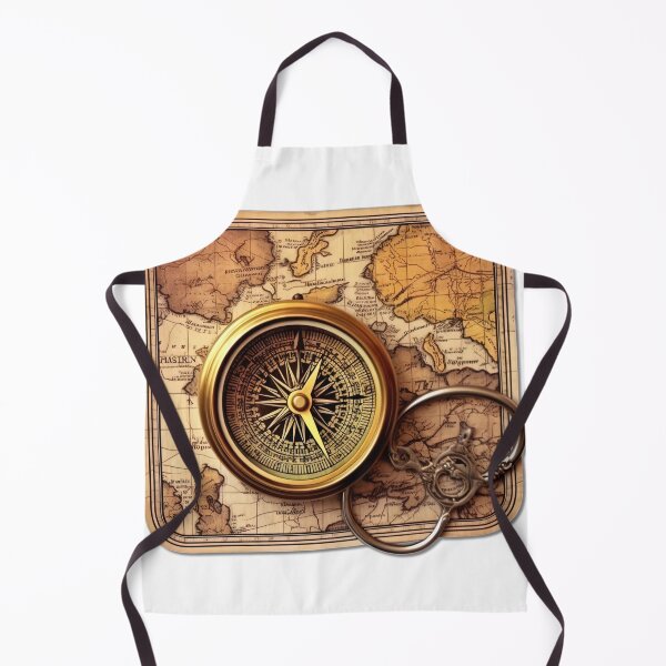 Item preview, Guiding Compass on Antique Map designed and sold by jgvisualarts.