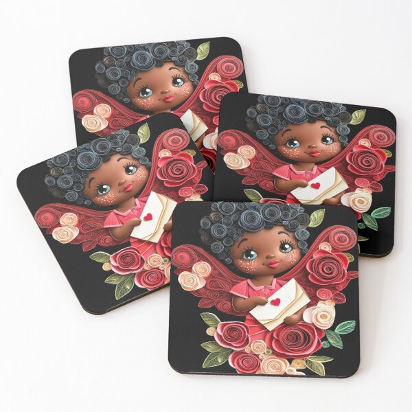 Item preview, African American Cute Cupid Girl designed and sold by PrintsByFrank.