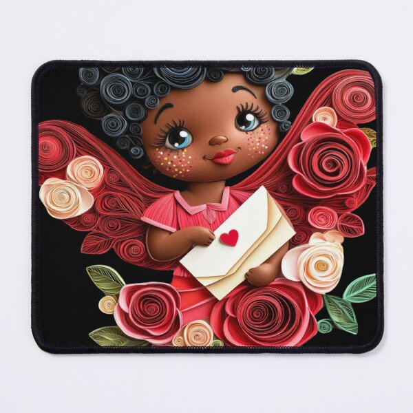 Item preview, African American Cute Cupid Girl designed and sold by PrintsByFrank.