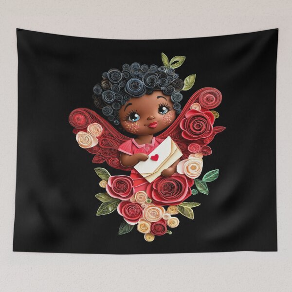Item preview, African American Cute Cupid Girl designed and sold by PrintsByFrank.