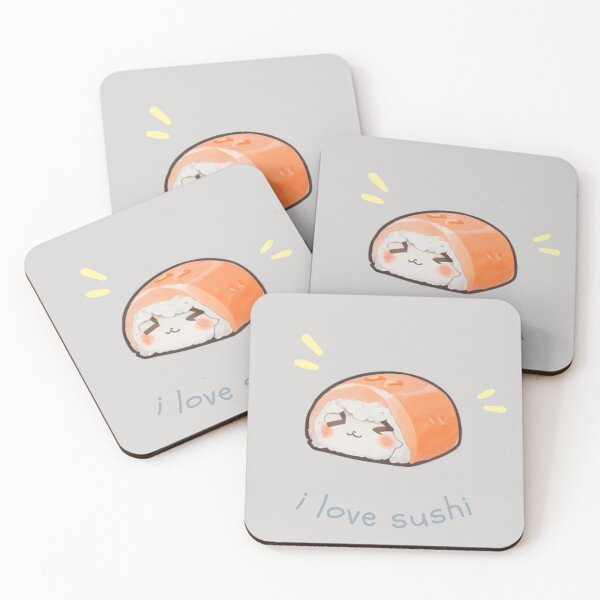 Item preview, I Love Sushi - Cute Sushi Roll Art designed and sold by MuseAI.