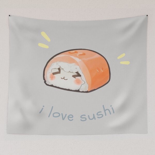 Item preview, I Love Sushi - Cute Sushi Roll Art designed and sold by MuseAI.