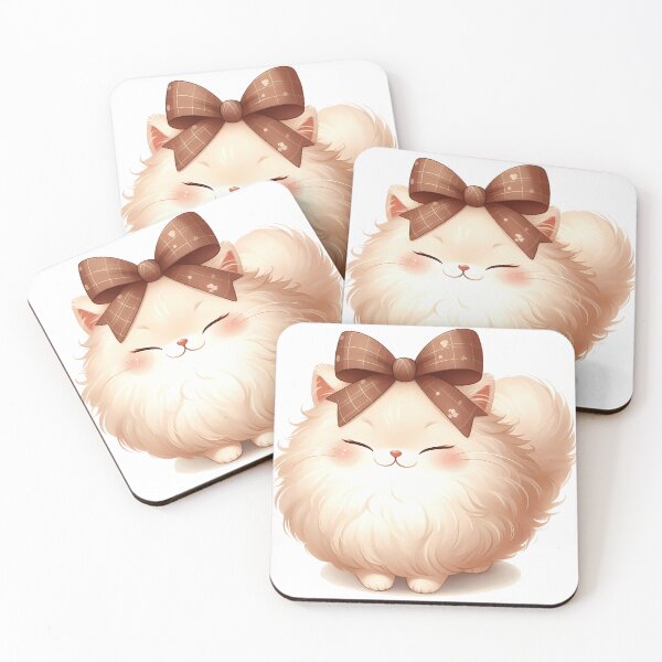 Item preview, A0621 Fluffy Bow-Tied Cat – Adorable Cat Art, Cute Cat Illustration, Perfect for Kids Rooms, Gifts, Nursery Decor, and Playful Spaces designed and sold by angieart68.