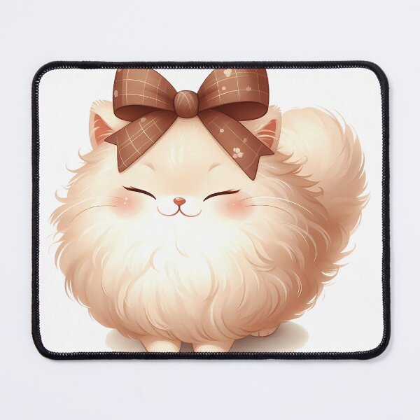 Item preview, A0621 Fluffy Bow-Tied Cat – Adorable Cat Art, Cute Cat Illustration, Perfect for Kids Rooms, Gifts, Nursery Decor, and Playful Spaces designed and sold by angieart68.