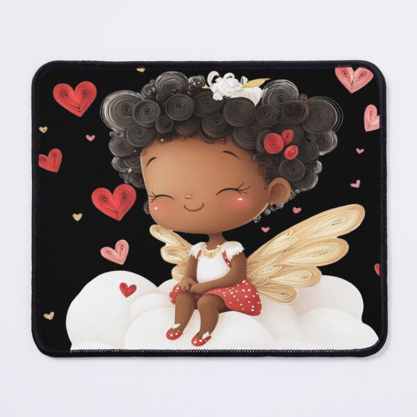 Item preview, African American Cute Cupid Girl designed and sold by PrintsByFrank.
