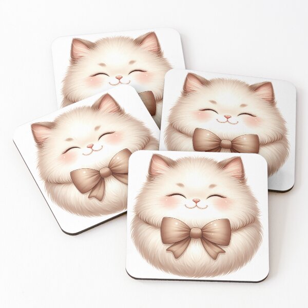 Item preview, A0621 Fluffy Bow-Tied Cat – Adorable Cat Art, Cute Cat Illustration, Perfect for Kids Rooms, Gifts, Nursery Decor, and Playful Spaces designed and sold by angieart68.