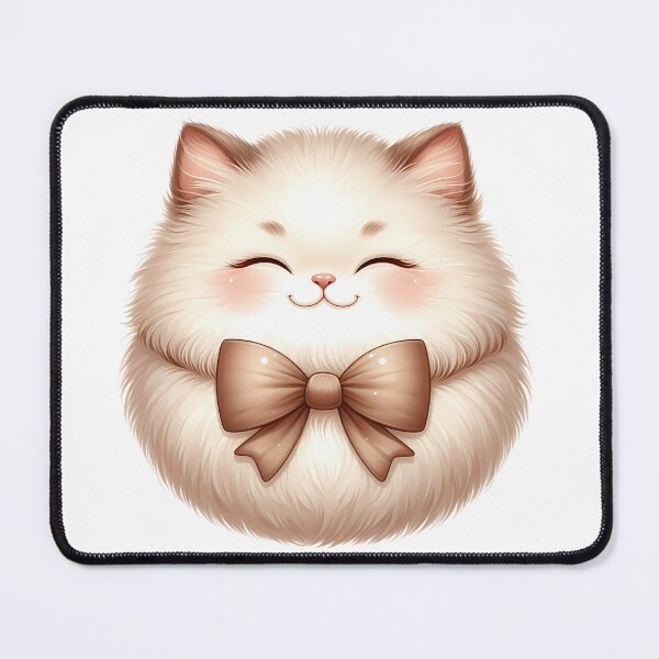 Item preview, A0621 Fluffy Bow-Tied Cat – Adorable Cat Art, Cute Cat Illustration, Perfect for Kids Rooms, Gifts, Nursery Decor, and Playful Spaces designed and sold by angieart68.