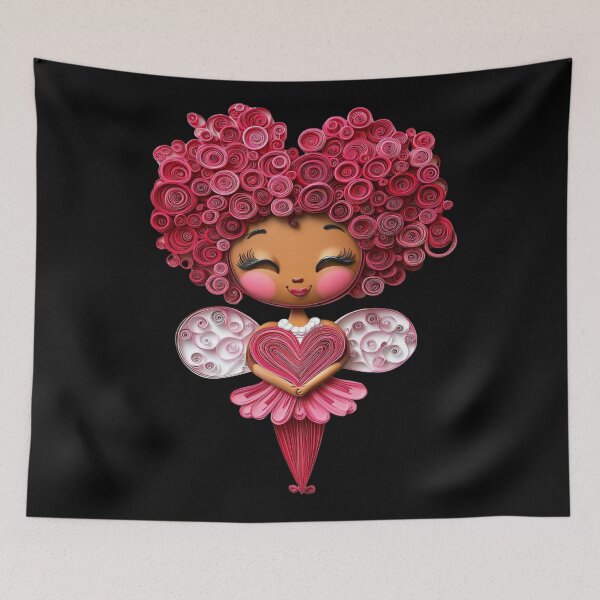 Item preview, African American Cute Cupid Girl designed and sold by PrintsByFrank.