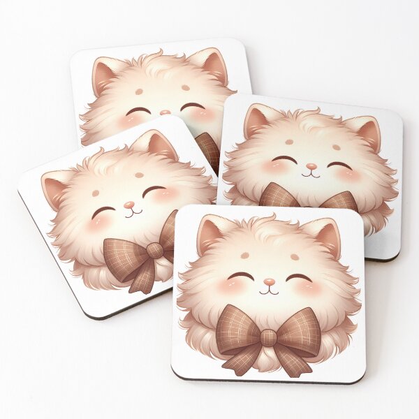 Item preview, A0621 Fluffy Bow-Tied Cat – Adorable Cat Art, Cute Cat Illustration, Perfect for Kids Rooms, Gifts, Nursery Decor, and Playful Spaces designed and sold by angieart68.