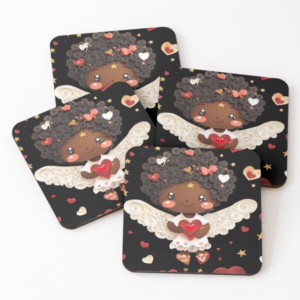 Item preview,  African American Cute Cupid Girl designed and sold by PrintsByFrank.