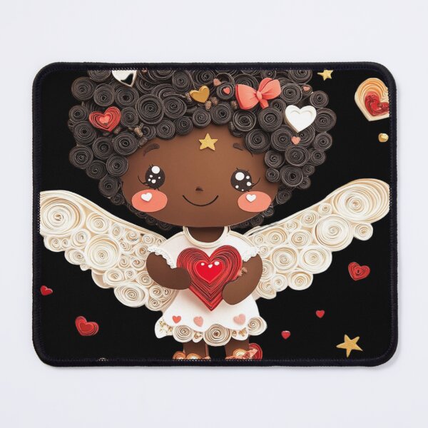 Item preview, African American Cute Cupid Girl designed and sold by PrintsByFrank.