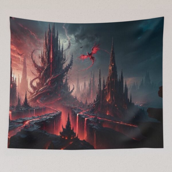 Item preview, AI generated hellscape, dystopian fantasy designed and sold by AI-this-is-AI.