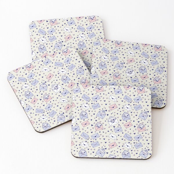 Item preview, Hearts, written letters and envelopes pattern designed and sold by SpiritedArtwork.