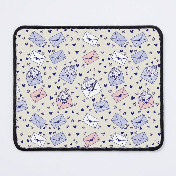 Item preview, Hearts, written letters and envelopes pattern designed and sold by SpiritedArtwork.